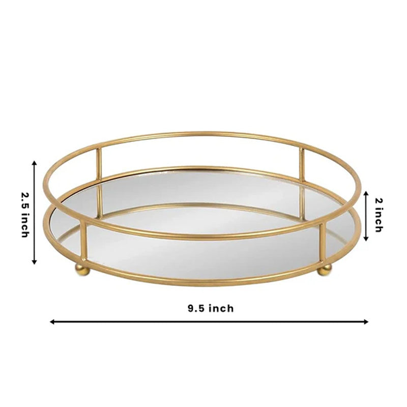 Classy Golden Vanity Display With Mirror