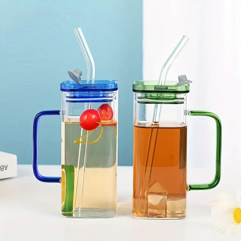Colorful Square Plastic Cup with Handle